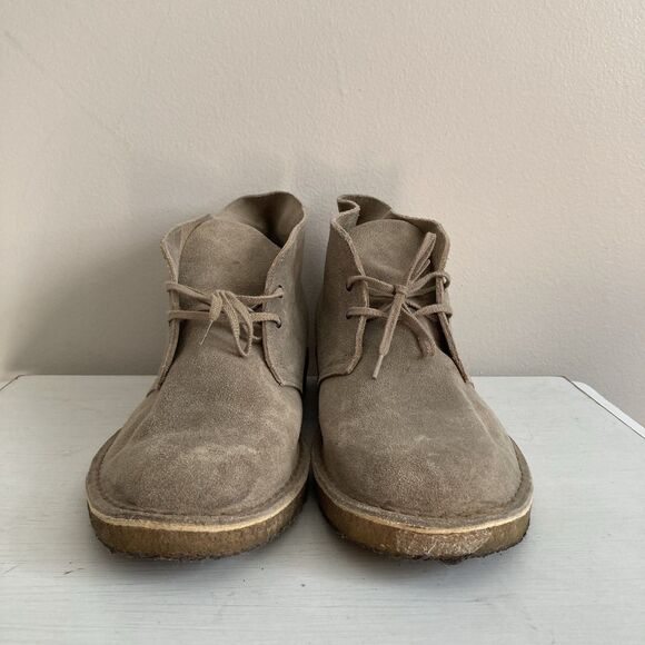 Clarks Mens Desert Chukka Boots Tan Suede Leather Chukka Boots Size 13 Lace Up - Picture 3 of 12